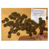 2 rolls 1951 wheat pennies