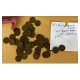 One roll of 1949 wheat pennies