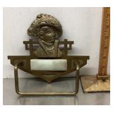 Brass Victorian lady towel bar