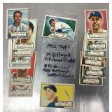 1952 Topps Pittsburgh Pirates baseball cards