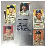 Group of 1952 Topps NY Yankees baseball cards