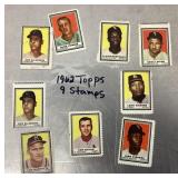 9 1962 Topps baseball stamps