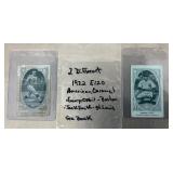 2 1922 trading cards