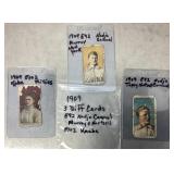 3 antique 1909 trading cards
