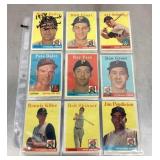 Group of 1958 Topps baseball cards