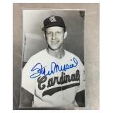 Stan Musial signed postcard