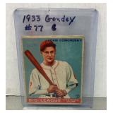1933 Goudey Adam Comorosky baseball card