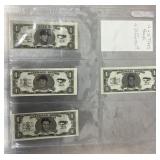 4 1962 Topps Buck dollar bills