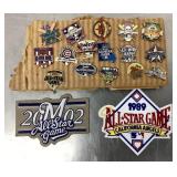 Group of baseball All Star game pins & patches