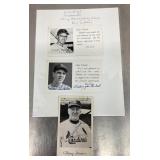 3 signed St. Louis Cardinals postcards