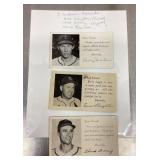3 signed St. Louis Cardinals postcards
