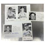 5 signed St. Louis Cardinals postcards