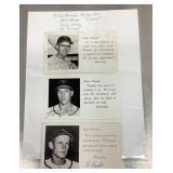 3 signed St. Louis Cardinals postcards