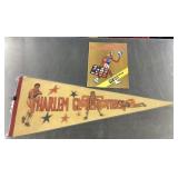 Harlem Globetrotters pennant and magazine