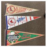 3 STL Cardinals pennants