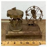 Brass carousel music box