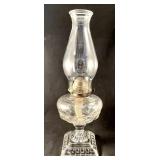 Antique glass oil lamp