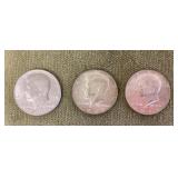 3 Kennedy half dollars