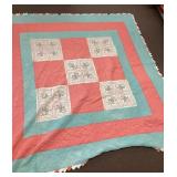 Machine stitched quilt 82x84