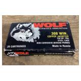 20 Wolf 308 Win. cartridges --full box