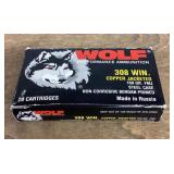 20 Wolf 308 Win. cartridges --full box