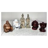 6 Chinese Buddha and warrior figures