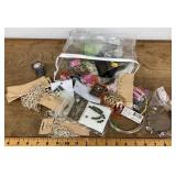 Bag of beads and jewelry making supplies