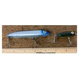 2 vintage Heddon Zara Spook & Tiny Torpedo lures