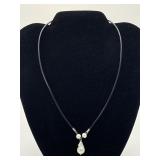 Sterling silver blister pearl necklace