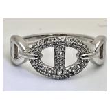 Effy sterling silver diamond ring