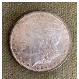 1886 Morgan silver dollar