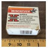 Winchester 20 centerfire .45 pistol cartridges