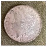 1921 Morgan silver dollar