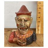 Cast iron mechanical clown bank