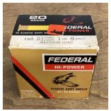 FederaL 20 gauge hi-power shot shells --full box