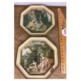 Pair of metal wall plaques