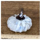 White art glass pumpkin