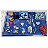 Costume jewelry, beads, buttons, pins cleanup