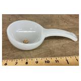 Milk glass pickle dipper