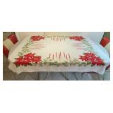 Vintage printed cotton Christmas tablecloth