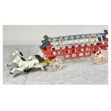 Cast iron horse-drawn fire wagon