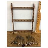 Souvenir spoons with display rack