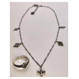 Sarda sterling 'Message of Hope' necklace & ring