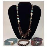 Silpada necklace & 3 beaded bracelets