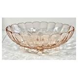 Vintage pink Indiana Glass console fruit bowl