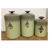 3-pc vintage West Bend aluminum canister set
