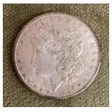 1884 Morgan silver dollar