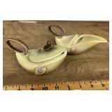 Hull Pottery "Parchment & Pine" cream & sugar