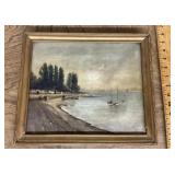 Antique framed painting on canvas