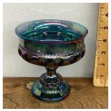 Carnival glass compote